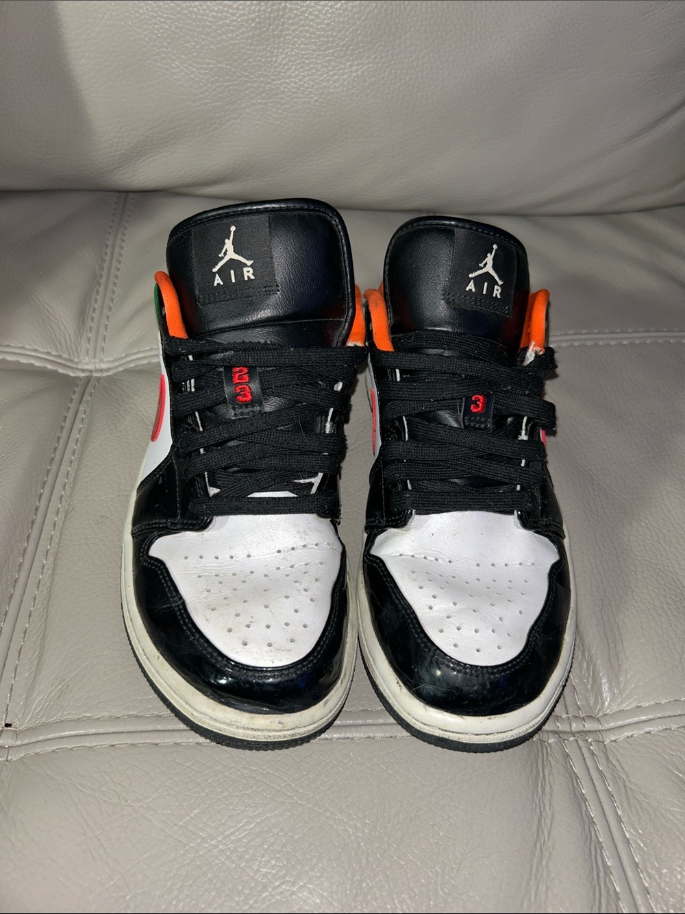 Nike Black White Orange Air Jordan Sneakers